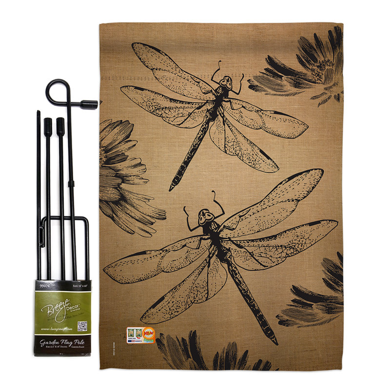 Breeze Decor Dragonfly Garden Friends 2-Sided Polyester 18.5 x 13 in